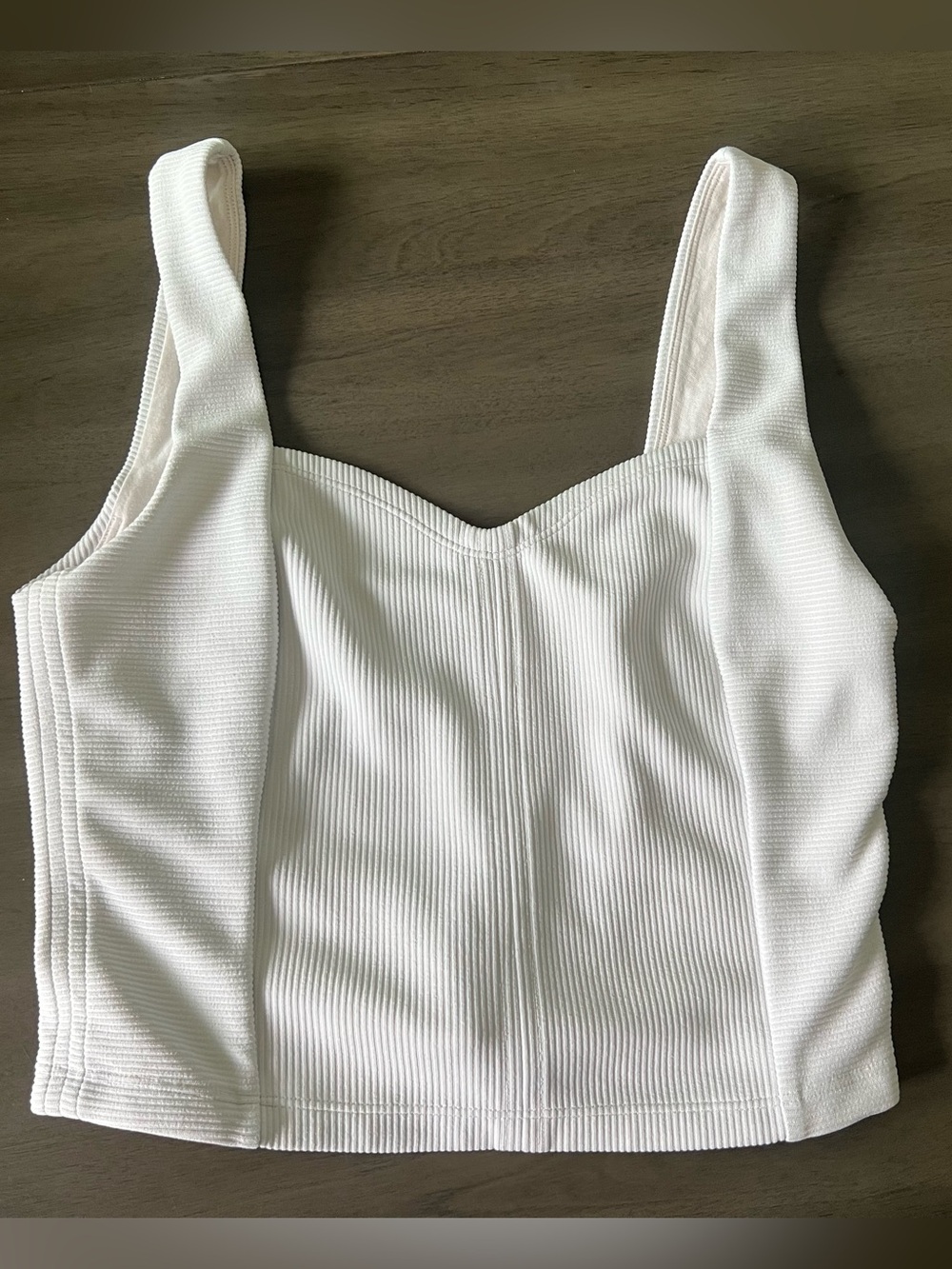 Women’s Lululemon White Ribbed Athletic Cropped Tank Top Size Medium